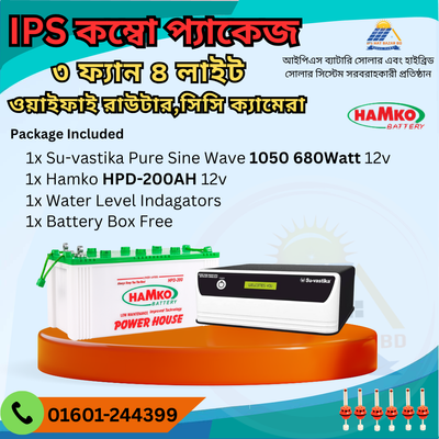 3-Fan 4-Light Combo Package Home IPS / UPS For Small Families_img_0