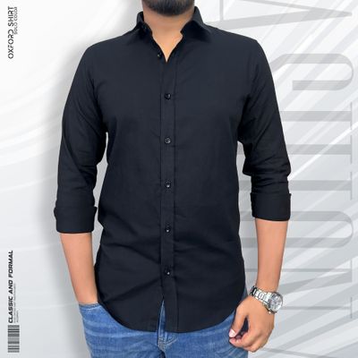 Signature Solid Black Oxford Shirt_img_0