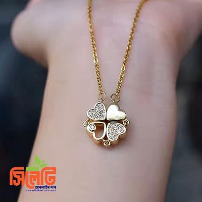 Love Heart Magnetic Pendant Chain Necklace_img_2