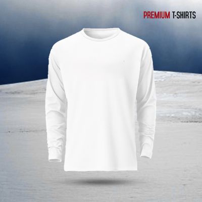Men's Full Sleeve Solid T-Shirt( Black, White, Navy)_img_1