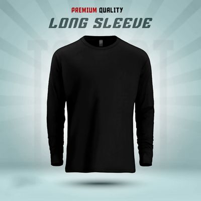 Men's Full Sleeve Solid T-Shirt( Black, White, Navy)_img_2