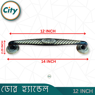 ১২ ইঞ্চি বড় সাইজের নতুন স্টাইলের অ্যান্টিক ব্রাস ডিজাইনের ডোর হ্যান্ডেল প্রধান দরজার পুল হ্যান্ডেল হেভি_img_4