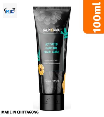 Rajkonna Activated Charcoal Facial Wash With Honey Extract 100ml_img_0