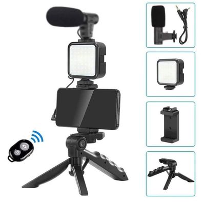 AY-49 Video Vlogger Kits With Microphone & LED Fill Light Mini Tripod_img_1
