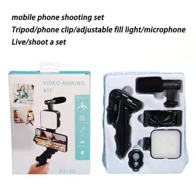 AY-49 Video Vlogger Kits With Microphone & LED Fill Light Mini Tripod_img_2