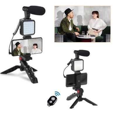 AY-49 Video Vlogger Kits With Microphone & LED Fill Light Mini Tripod_img_3
