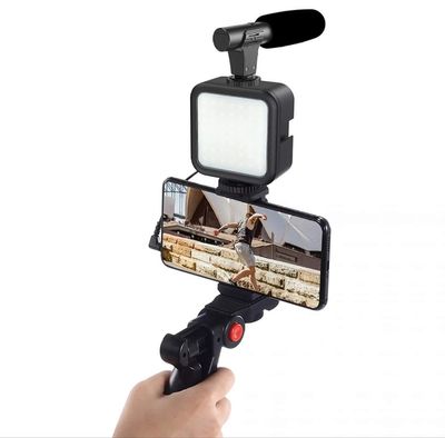 AY-49 Video Vlogger Kits With Microphone & LED Fill Light Mini Tripod_img_4
