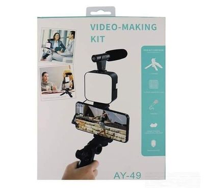 AY-49 Video Vlogger Kits With Microphone & LED Fill Light Mini Tripod_img_5