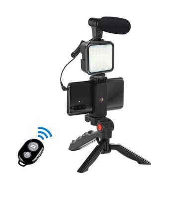 AY-49 Video Vlogger Kits With Microphone & LED Fill Light Mini Tripod_img_6