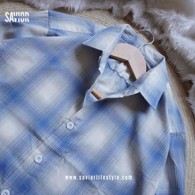 Sky Mist - Pocketless Full Sleeve Check Shirt_img_5