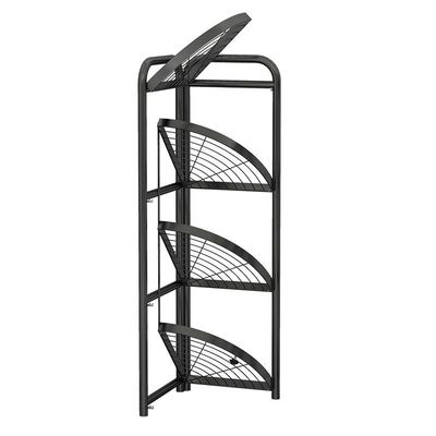Black Carbon Steel 4-Tier Foldable Corner Shelf ._img_1