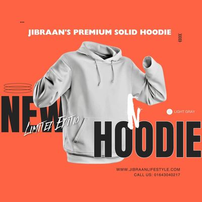 Jibraan's Premium Light Gray Solid Hoodie_img_0