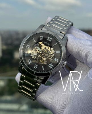 FOSSIL AUTO CHAIN SILVER BLACK DIAL_img_0