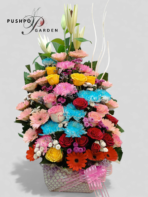 Mixed Flowers Basket_img_0