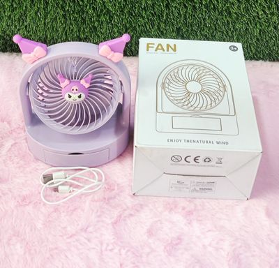 Mini USB Desktop Stand Mute Fan High Speed Small Fans with LED Light Portable Handheld Rechargeable Fan Table Fan Home, Office, Study & night activity_img_1