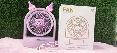 Mini USB Desktop Stand Mute Fan High Speed Small Fans with LED Light Portable Handheld Rechargeable Fan Table Fan Home, Office, Study & night activity_img_3