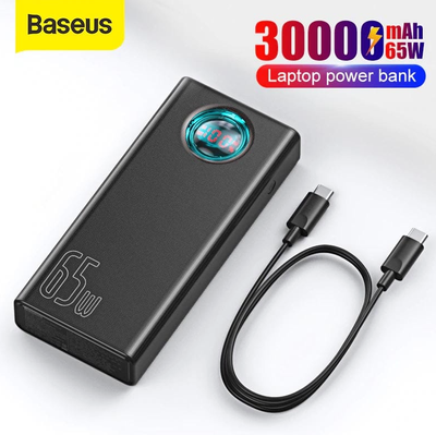 Baseus Power Bank 65W 30000mAh Amblight For Laptop Mobile Macbook – Black Color_img_0