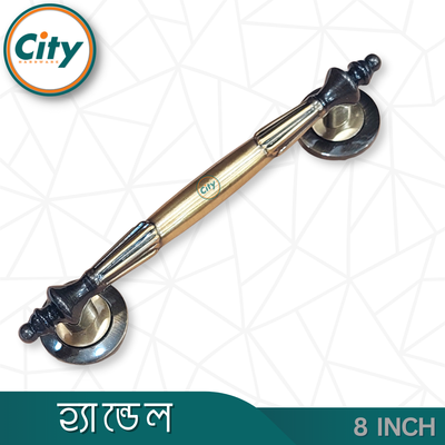 ৮ ইঞ্চি দরজার হ্যান্ডেল এন্টিক ব্রাস পালিশ করা দরজার হাতল কাঠের দরজার হ্যান্ডেল_img_1