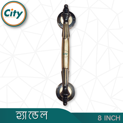 ৮ ইঞ্চি দরজার হ্যান্ডেল এন্টিক ব্রাস পালিশ করা দরজার হাতল কাঠের দরজার হ্যান্ডেল_img_2