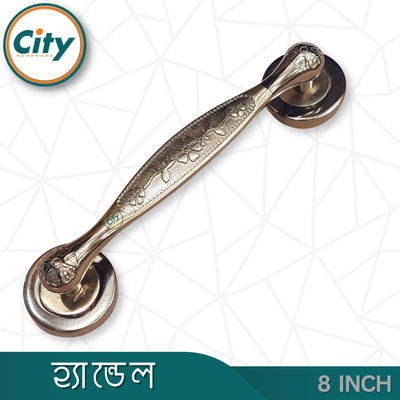৮ ইঞ্চি দরজার হ্যান্ডেল এন্টিক ব্রাস পালিশ করা দরজার হাতল কাঠের দরজার হ্যান্ডেল_img_1
