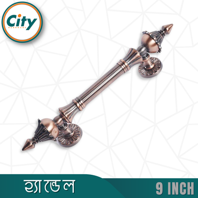 ৯ ইঞ্চি ডোর হ্যান্ডেল অ্যান্টিক পলিশ করা মিনার মডেলের ক্লাসিক দরোজার হাতোল_img_1