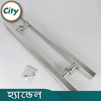 বড় আকারের ডোর হ্যান্ডেল স্টেইনলেস স্টিল পালিশ করা স্কোয়ার শেপ ডোর পুল হ্যান্ডেল ডাবল সাইডেড ডোর হ্যান্ডল সেট_img_2