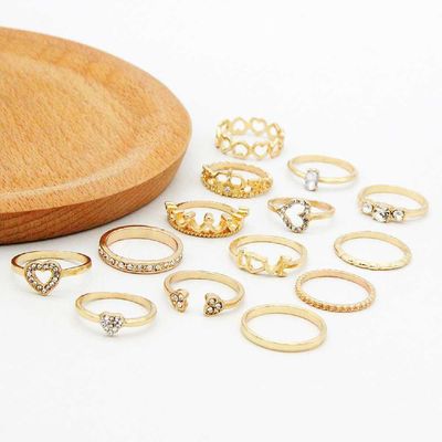 14 pcs Golden Ring Set_img_0