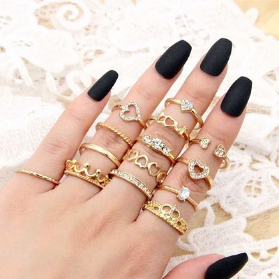 14 pcs Golden Ring Set_img_1