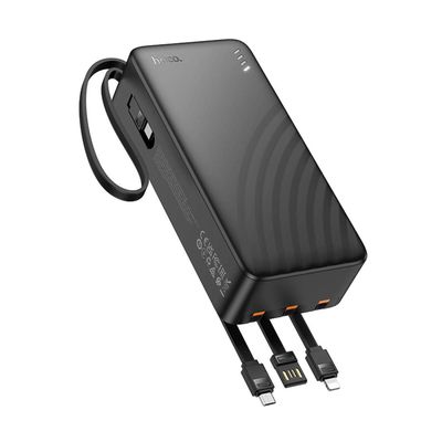Hoco J146B Fast Charge 30000mAh PD Type-C 20W and USB-A with Digital Led Indicator Power Bank Black_img_1