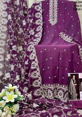 Semi –Embroidery & Sequence Work Party dress_img_3