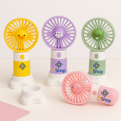 Mini Rechargeable Handheld Fan – Purple Flower Design_img_5