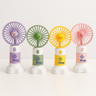 Mini Rechargeable Handheld Fan – Purple Flower Design_img_7