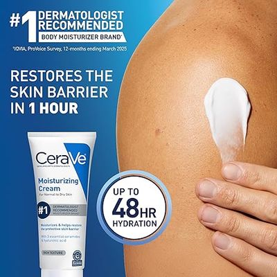 CeraVe Moisturizing Cream, Face Body Moisturizer, (Normal to Dry Skin)_img_1