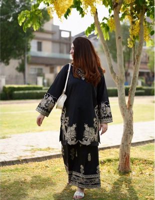 Black With Embroydari Work Two Piece_img_2