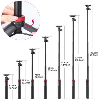 Ulanzi MT44 Extendable Vlog Tripod With 360° Ball Head – Black Color_img_3