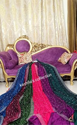 Indian Bichitra Jorjet Stone Bottle Green Saree_img_1
