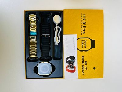 HK 9Ultra Smartwatch Golden Edition (Dual Straps) – Black Color ._img_1