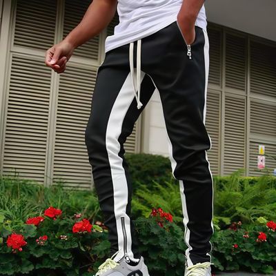 Casual Men's Sweatpant Trouser (Black+White)_img_0
