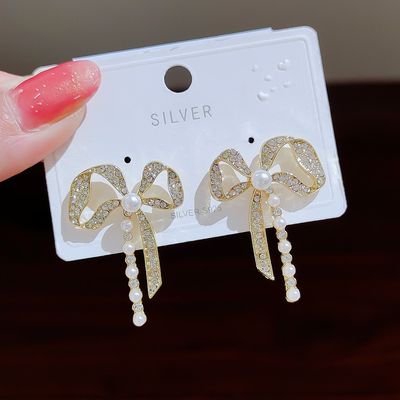 Twist metal bow drop earring_img_0