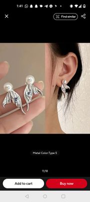 New Korean Fish tail love pearl earrings_img_2