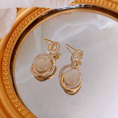 Hellow out oval drop earrings_img_1