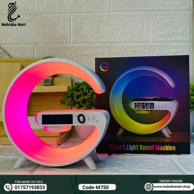G63 Smart Light Sound Speaker Machine Fast Charging Alarm Clock 7-Color RGB Music Player Speaker_img_0