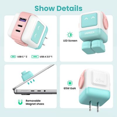 Ugreen CD361 Nexode 65W 3-Port GaN Fast Charger (US) - Price in Bangladesh_img_1