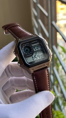 CASIO WORLD TIMER | ROSE GOLD BODY DARK BROWN BELT (MASTER GRADE)_img_0