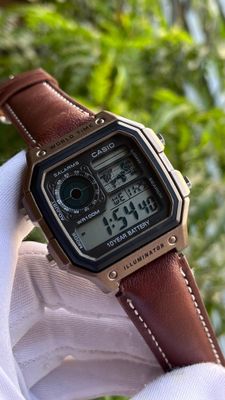 CASIO WORLD TIMER | ROSE GOLD BODY DARK BROWN BELT (MASTER GRADE)_img_1