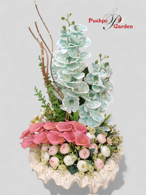 ceramic Tray With  gorgeous artificial flower_img_0