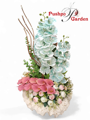 ceramic Tray With  gorgeous artificial flower_img_1