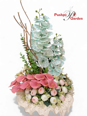 ceramic Tray With  gorgeous artificial flower_img_2