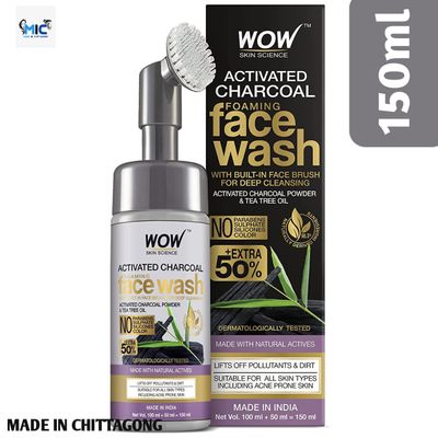 WOW ACTIVATED CHARCOAL FOAMING FACE WASH FOR DEEP CLEANSING 120 ML_img_0