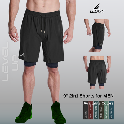 9" Inseam 2in1 Shorts for Men BSS04_img_5